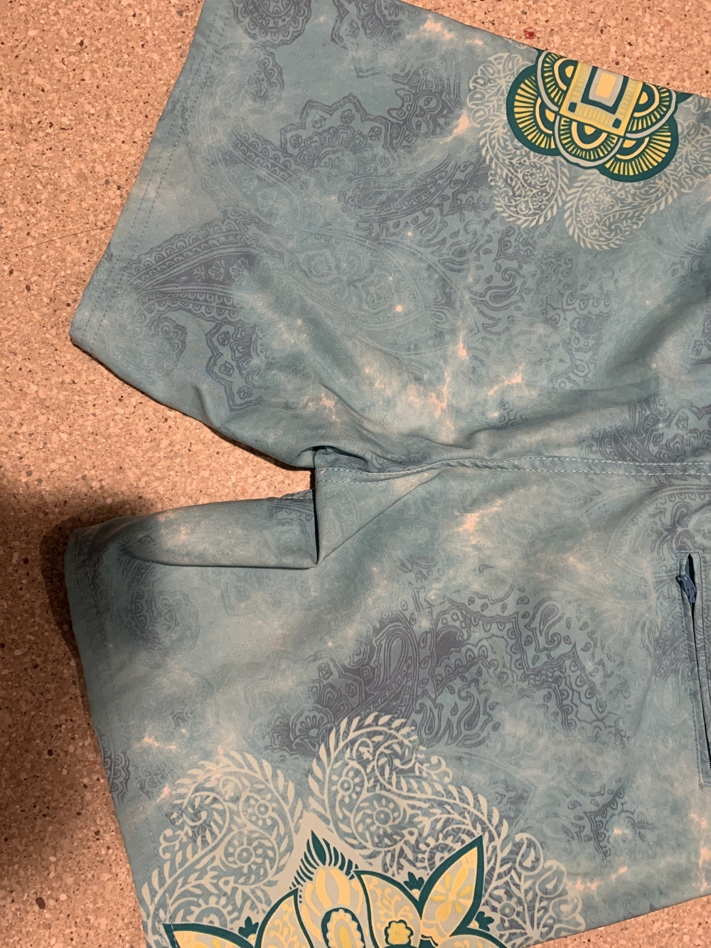#635 "Mysterloso" Blue Floral Racerback Tank and Boardshort Set Top XL Shorts12 - Picture 9 of 13
